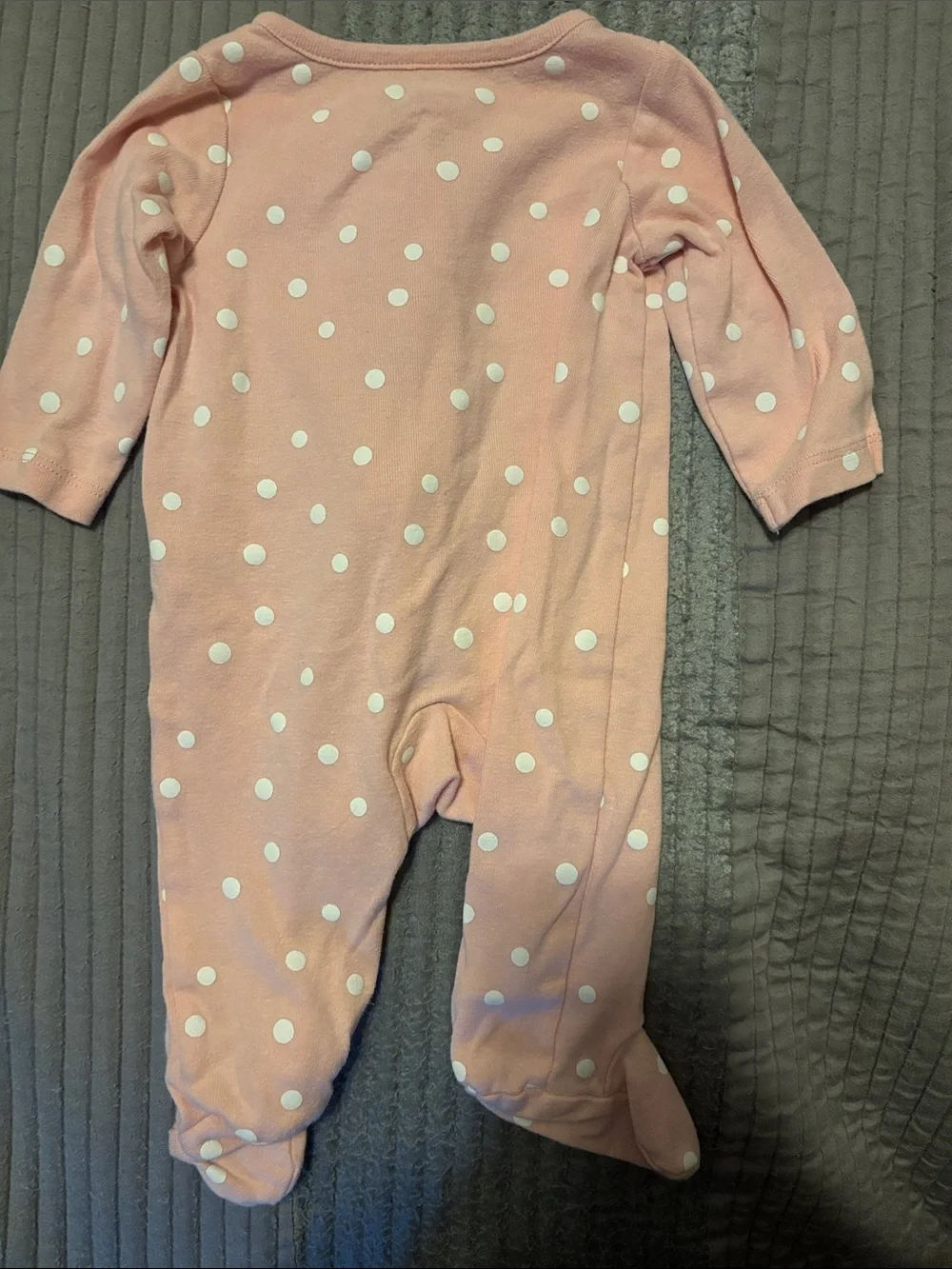 Carter's Coral Pink Baby Footed Pajama - Polka Dot Accent- Set of 3